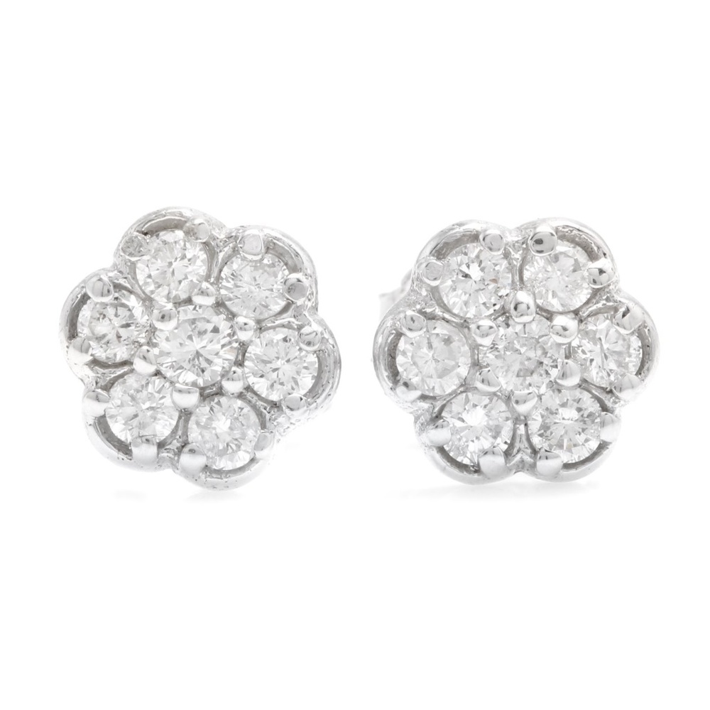 0.45Ct Natural Diamond 14KW Gold Earrings